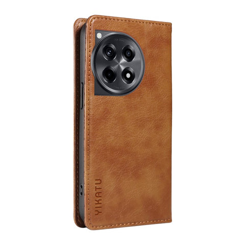YIKATU YK-006 For OnePlus 12R 5G / Ace 3 5G Case Leather Wallet Phone Case Magnetic Closing