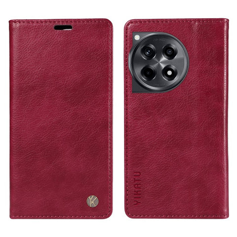 YIKATU YK-006 For OnePlus 12R 5G / Ace 3 5G Case Leather Wallet Phone Case Magnetic Closing
