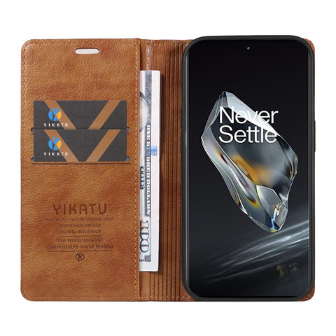 YIKATU YK-006 For OnePlus 12 5G Wallet Case Magnetic Closing Leather Phone Cover