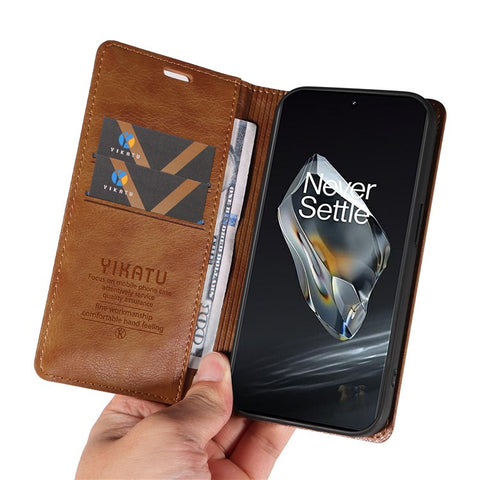 YIKATU YK-006 For OnePlus 12 5G Wallet Case Magnetic Closing Leather Phone Cover