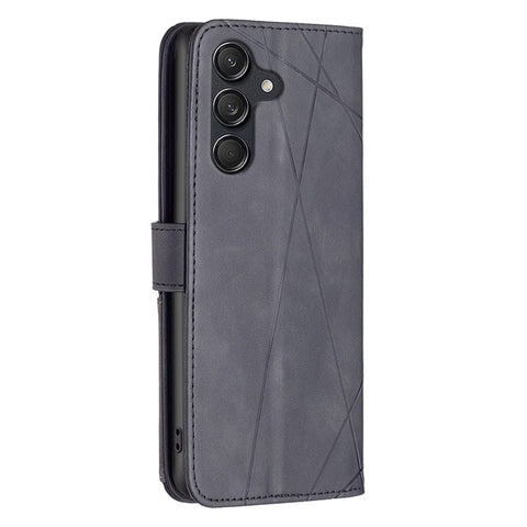 BINFEN COLOR For Samsung Galaxy M55 5G / C55 5G / F55 5G Phone Cases Wallet Stand Geometry Imprint Leather Cover