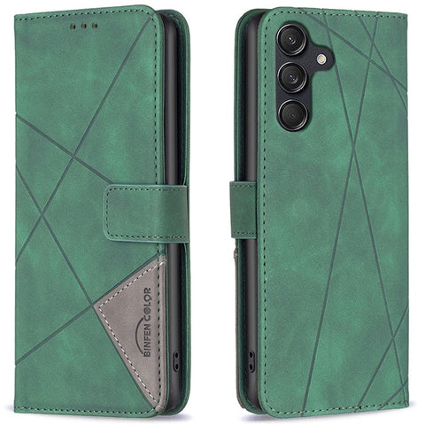BINFEN COLOR For Samsung Galaxy M55 5G / C55 5G / F55 5G Phone Cases Wallet Stand Geometry Imprint Leather Cover