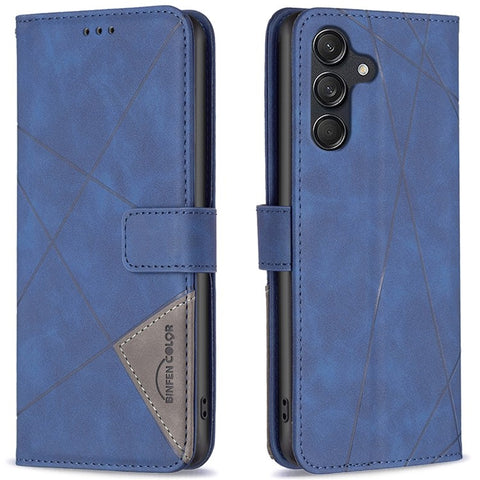 BINFEN COLOR For Samsung Galaxy M55 5G / C55 5G / F55 5G Phone Cases Wallet Stand Geometry Imprint Leather Cover