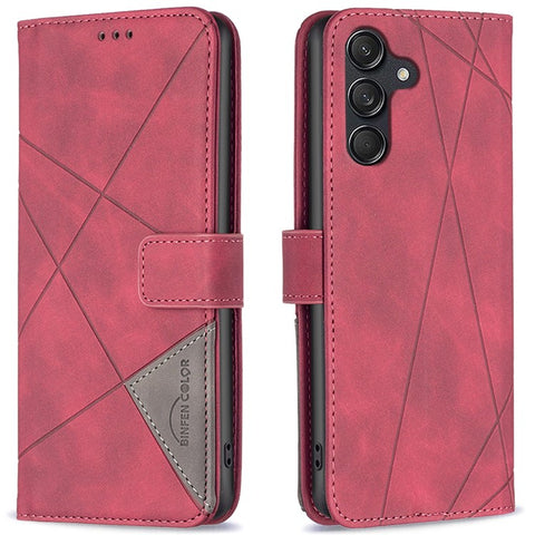 BINFEN COLOR For Samsung Galaxy M55 5G / C55 5G / F55 5G Phone Cases Wallet Stand Geometry Imprint Leather Cover