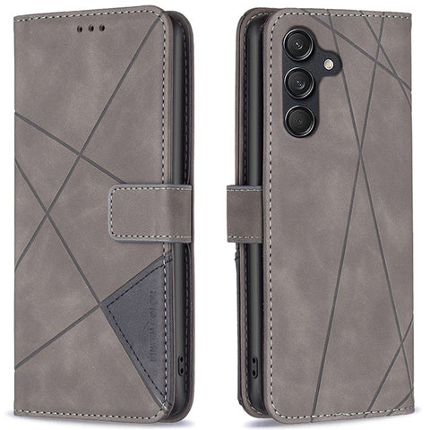 BINFEN COLOR For Samsung Galaxy M55 5G / C55 5G / F55 5G Phone Cases Wallet Stand Geometry Imprint Leather Cover