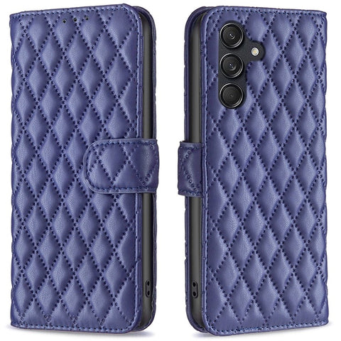 BINFEN COLOR BF Style-14 For Samsung Galaxy M55 5G / C55 5G / F55 5G Phone Case Rhombus Grid Wallet Leather Cover