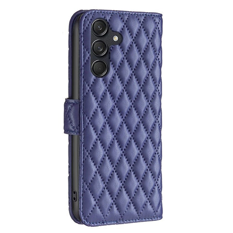 BINFEN COLOR BF Style-14 For Samsung Galaxy M55 5G / C55 5G / F55 5G Phone Case Rhombus Grid Wallet Leather Cover