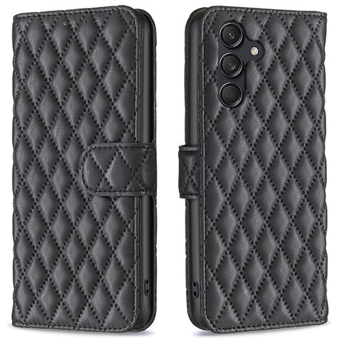 BINFEN COLOR BF Style-14 For Samsung Galaxy M55 5G / C55 5G / F55 5G Phone Case Rhombus Grid Wallet Leather Cover