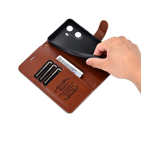 AZNS For Huawei Enjoy 70z Leather Case Wallet Card Slots Protective Phone Cover