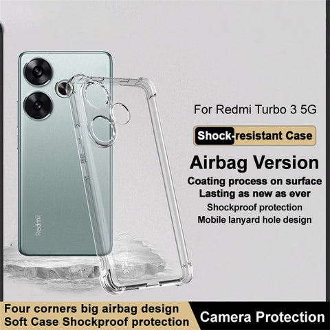 IMAK For Xiaomi Redmi Turbo 3 5G / Poco F6 5G Clear TPU Case Anti-Drop Airbag Protection Phone Shell