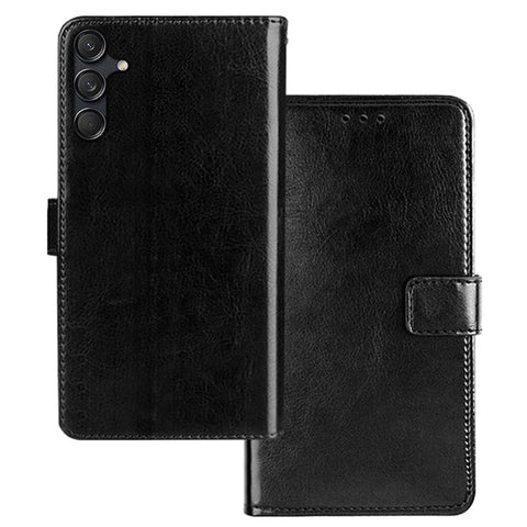 IDEWEI For Samsung Galaxy M55 5G / C55 5G / F55 5G Case PU Leather Folio Stand View Phone Cover Crazy Horse Texture