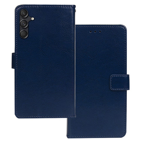 IDEWEI For Samsung Galaxy M55 5G / C55 5G / F55 5G Case PU Leather Folio Stand View Phone Cover Crazy Horse Texture