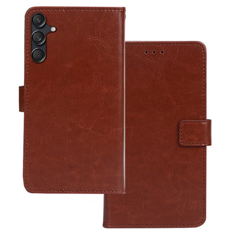 IDEWEI For Samsung Galaxy M55 5G / C55 5G / F55 5G Case PU Leather Folio Stand View Phone Cover Crazy Horse Texture