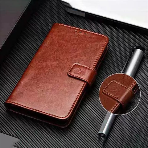 IDEWEI For Samsung Galaxy M55 5G / C55 5G / F55 5G Case Crazy Horse Texture PU Leather Phone Cover Card Holder Stand