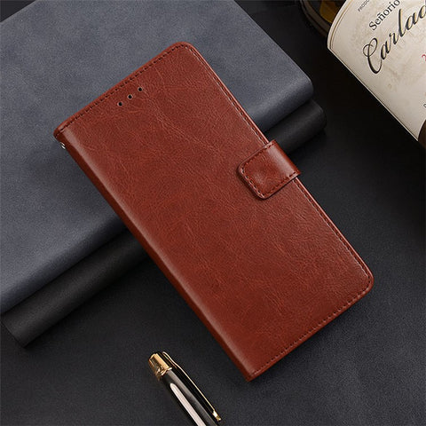 IDEWEI Leather Case for OnePlus Nord CE4 5G , Crazy Horse Texture Cover with Photo Card Slots