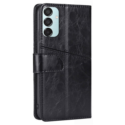 Wallet Case for Samsung Galaxy M15 5G Phone Cover Imprint Geometric Splicing Stand Shell