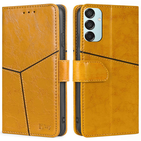 Wallet Case for Samsung Galaxy M15 5G Phone Cover Imprint Geometric Splicing Stand Shell