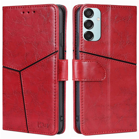 Wallet Case for Samsung Galaxy M15 5G Phone Cover Imprint Geometric Splicing Stand Shell