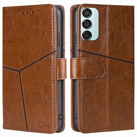 Wallet Case for Samsung Galaxy M15 5G Phone Cover Imprint Geometric Splicing Stand Shell