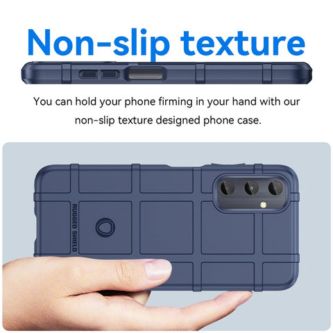 For Samsung Galaxy M14 4G Case Square Grid Texture Non-Slip TPU Phone Cover