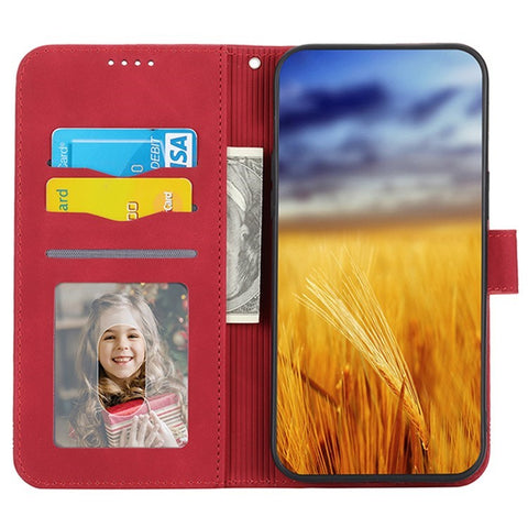 DIERFENG DF-03 For Samsung Galaxy M55 5G / C55 5G / F55 5G Wallet Case Lines Imprinted Leather Phone Cover