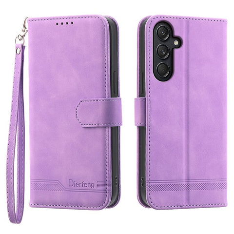 DIERFENG DF-03 For Samsung Galaxy M55 5G / C55 5G / F55 5G Wallet Case Lines Imprinted Leather Phone Cover