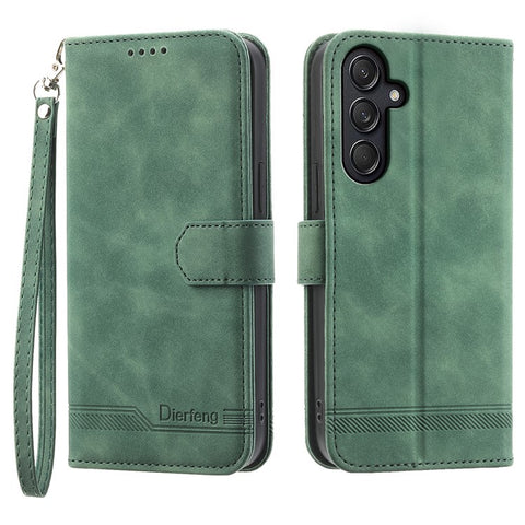 DIERFENG DF-03 For Samsung Galaxy M55 5G / C55 5G / F55 5G Wallet Case Lines Imprinted Leather Phone Cover