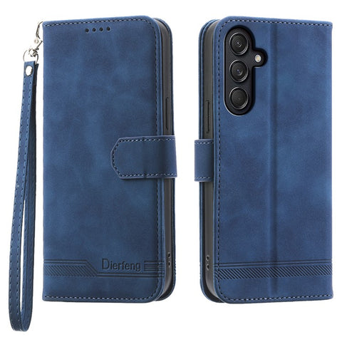 DIERFENG DF-03 For Samsung Galaxy M55 5G / C55 5G / F55 5G Wallet Case Lines Imprinted Leather Phone Cover