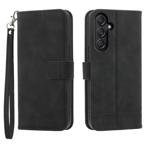 DIERFENG DF-03 For Samsung Galaxy M55 5G / C55 5G / F55 5G Wallet Case Lines Imprinted Leather Phone Cover