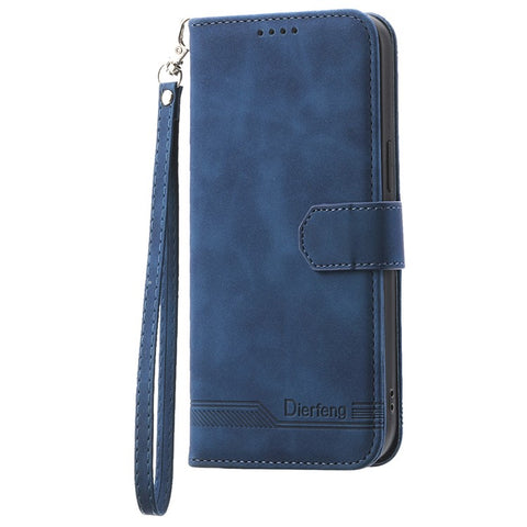 DIERFENG DF-03 Phone Stand Cover for Oppo A2 5G / A79 5G Shell Lines Imprinted Leather Case