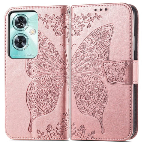 For OnePlus Nord N30 SE 5G Case PU Leather Butterfly Imprinted Stand Card Holders Phone Cover