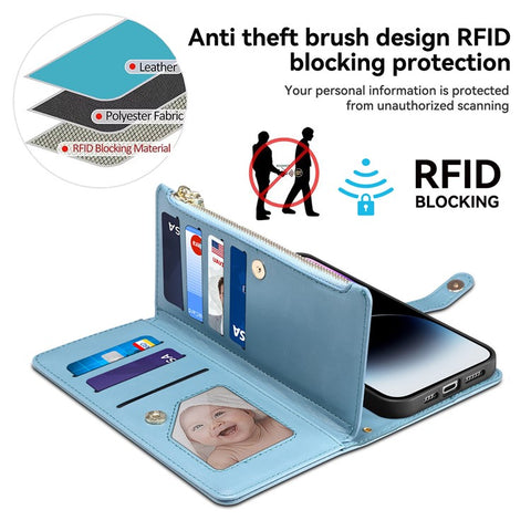 ESEBLE Galaxy Series For Samsung Galaxy M55 5G / C55 5G / F55 5G Case Leather Folio Wallet RFID Blocking Phone Cover