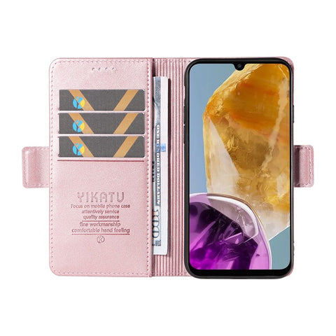 YIKATU YK-003 For Samsung Galaxy M15 5G Case Wallet Leather Cover Side Magnetic Clasp