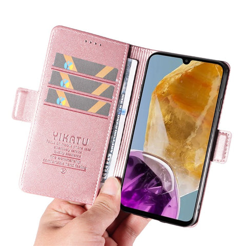 YIKATU YK-003 For Samsung Galaxy M15 5G Case Wallet Leather Cover Side Magnetic Clasp