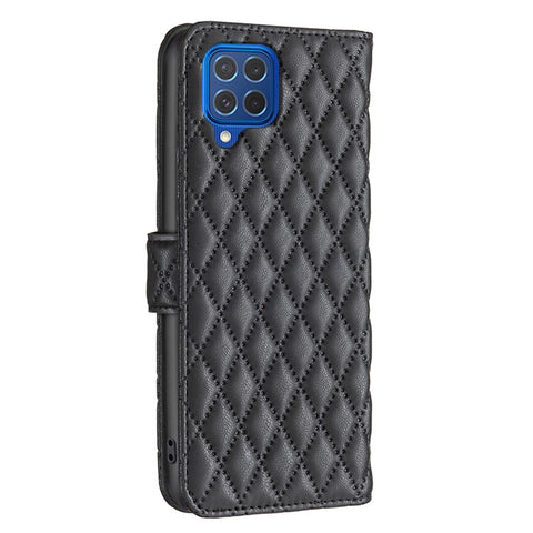 BINFEN COLOR BF Style-14 For Samsung Galaxy M62 / F62 Wallet Case Rhombus Leather Phone Cover