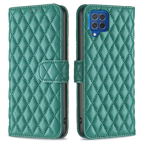 BINFEN COLOR BF Style-14 For Samsung Galaxy M62 / F62 Wallet Case Rhombus Leather Phone Cover