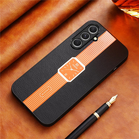KADEM For Samsung Galaxy M55 5G / C55 5G / F55 5G Electroplating Case Leather+TPU+Acrylic Phone Cover