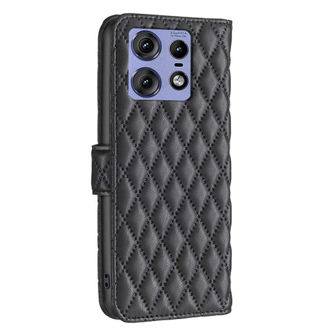 BINFEN COLOR BF Style-14 For Motorola Edge 50 Pro 5G Case Wallet Rhombus Phone Leather Cover
