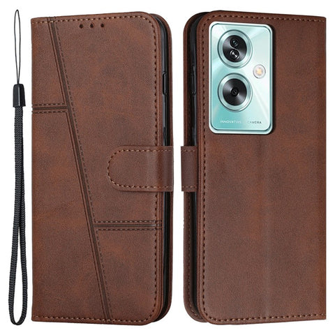For Oppo A79 5G / A2 5G / OnePlus Nord N30 SE 5G Cover PU Leather Full Wrapped Phone Shell Stand Design