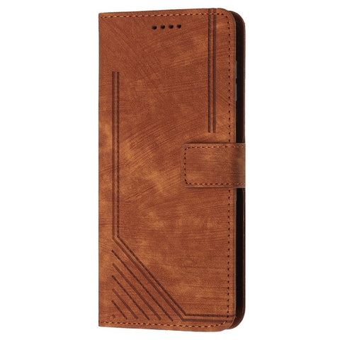 For OnePlus Nord N30 SE 5G / Oppo A79 5G / A2 5G Phone Case Lines Imprint PU Leather Wallet Cover