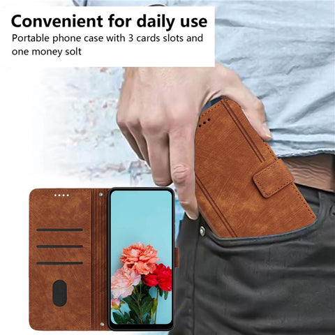 For OnePlus Nord N30 SE 5G / Oppo A79 5G / A2 5G Phone Case Lines Imprint PU Leather Wallet Cover