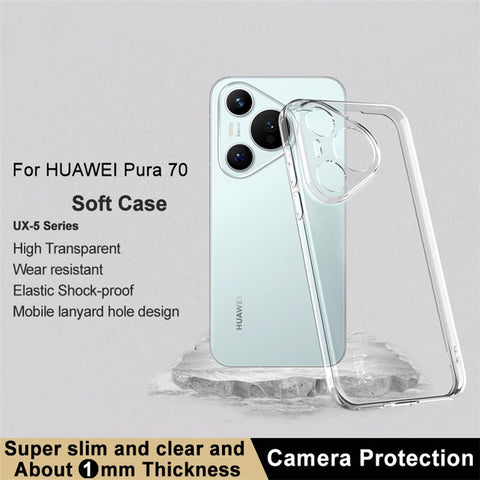 IMAK UX-5 Series For Huawei Pura 70 Case Clear TPU Flexible Thin Back Cover