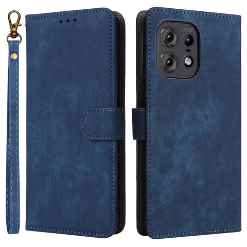 For Motorola Edge 50s Pro 5G / Edge 50 Pro 5G / Edge 50 5G Case RFID Blocking Leather Flip Magnetic Protect Phone Cover with Wrist Strap