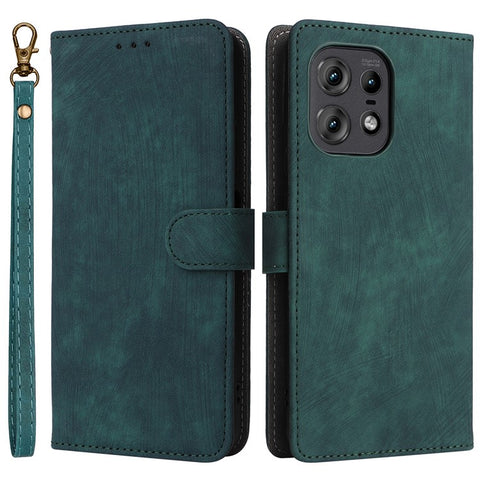 For Motorola Edge 50s Pro 5G / Edge 50 Pro 5G / Edge 50 5G Case RFID Blocking Leather Flip Magnetic Protect Phone Cover with Wrist Strap