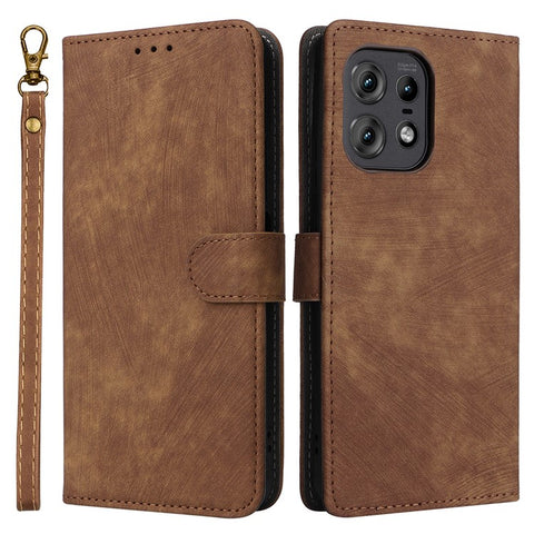 For Motorola Edge 50s Pro 5G / Edge 50 Pro 5G / Edge 50 5G Case RFID Blocking Leather Flip Magnetic Protect Phone Cover with Wrist Strap