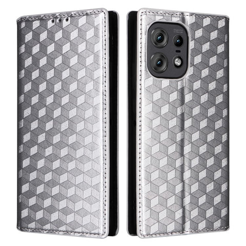 For Motorola Edge 50s Pro 5G / Edge 50 Pro 5G / Edge 50 5G Wallet Case Magnetic Closing Rhombus Leather Phone Cover