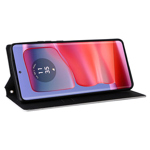 For Motorola Edge 50s Pro 5G / Edge 50 Pro 5G / Edge 50 5G Wallet Case Magnetic Closing Rhombus Leather Phone Cover