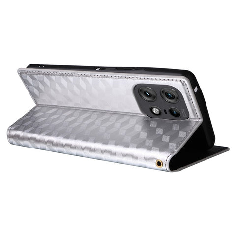 For Motorola Edge 50s Pro 5G / Edge 50 Pro 5G / Edge 50 5G Wallet Case Magnetic Closing Rhombus Leather Phone Cover