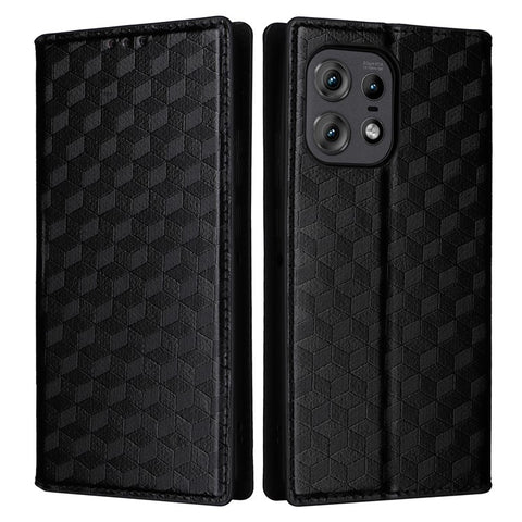 For Motorola Edge 50s Pro 5G / Edge 50 Pro 5G / Edge 50 5G Wallet Case Magnetic Closing Rhombus Leather Phone Cover