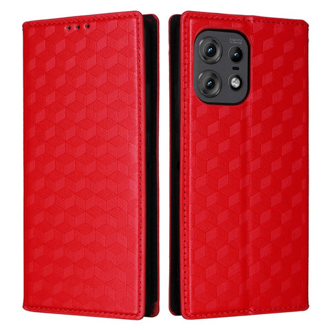 For Motorola Edge 50s Pro 5G / Edge 50 Pro 5G / Edge 50 5G Wallet Case Magnetic Closing Rhombus Leather Phone Cover